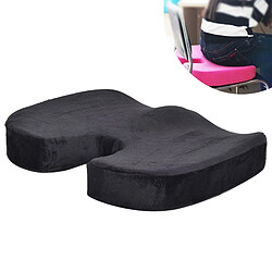 Wewoo Coussin de fesses de santé de voiture anti-hémorroïdes de mousse de mémoire de rebond en forme de Wtaille 45x35x7cm noir