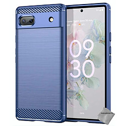 Htdmobiles Coque pour Google Pixel 6a 5G - housse etui silicone gel carbone + verre trempe - BLEU FONCE