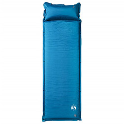 vidaXL Matelas de camping autogonflant oreiller 1 personne turquoise