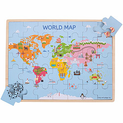 Bigjigs Toys Puzzle de carte du monde en bois