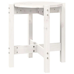 vidaXL Table basse Blanc Ø 42,5x45 cm Bois massif de pin