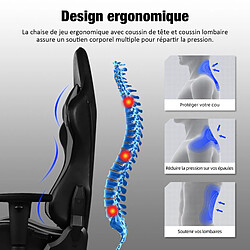 Lexzurn Chaise Gaming, Charge 150KG Assise de 56CM, Appui-tête, Coussin Lombaire et Accoudoirs Réglables