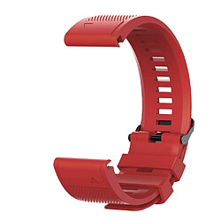 Bracelet en silicone souple rouge pour votre Garmin Fenix 6X/6X Pro/Fenix 5X/Fenix 5X Plus 26mm