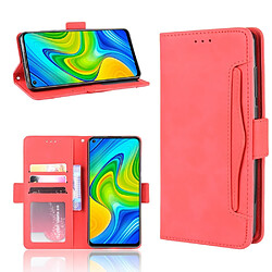 Etui en PU unique avec plusieurs porte-cartes rouge pour votre Xiaomi Redmi Note 9/Redmi 10X 4G