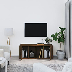 Avis Maison Chic Meuble TV scandinave - Banc TV pour salon Chêne marron 100x35x40 cm Bois d'ingénierie -MN60997