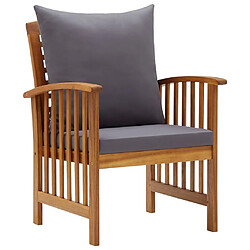 Maison Chic Lot de 2 Chaises de jardin,Fauteuil d'extérieur avec coussins Bois d'acacia massif -MN81179