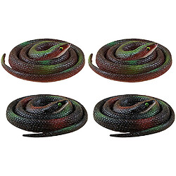 4PCS Serpents Artificiels en Caoutchouc Simulation de Serpents Eco-Friendly Novel Tricky Snake Toys (Random Color)