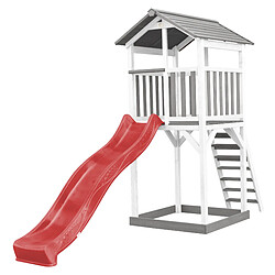 AXI Beach Tower Aire de Jeux avec Toboggan en Rouge & Bac à Sable | Grande Maison Enfant extérieur en Gris & BLANC | Cabane de Jeu en Bois FSC