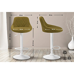 Non Tabouret de bar Lazio tissu blanc