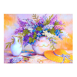 kits de broderie de ruban diy kit de peinture de fleur lilas estampé au point de croix