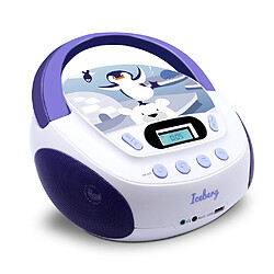 METRONIC 477179 Lecteur CD MP3 Iceberg enfant avec port USB et entrée audio, sortie casque