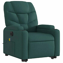 Avis Maison Chic Fauteuil Relax pour salon, Fauteuil inclinable de massage électrique Vert foncé Tissu -GKD30418