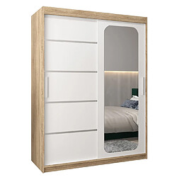 Abiks Meble Armoire PROMO V2 À Portes Coulissantes 200/150/62 2 Portes (Sonoma/Blanc)