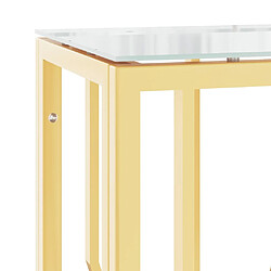 Maison Chic Table console | Meuble d'entrée | Table d'appoint doré 70x30x70 cm acier inoxydable et verre -GKD31483 pas cher