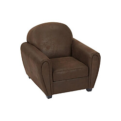 Vente-Unique Fauteuil en microfibre aspect cuir vieilli club VICTORY III