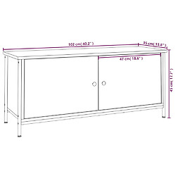 vidaXL Meuble TV avec portes chêne fumé 102x35x45 cm bois d'ingénierie pas cher