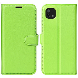 Etui en PU texture litchi, anti-empreinte digitale avec support, vert pour votre Oppo A16e