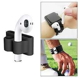 Wewoo Coque Protection Corde anti-perte + Etui en silicone + Boucle de suspension + Ecouteur Cache-oreille Bluetooth pour casque sans fil Set pour Apple AirPods (Blanc) pas cher