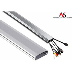 Maclean MC-693 cable canal bande en aluminium câble organisateur 60x20x750mm ouverture et fermeture facile (argent)