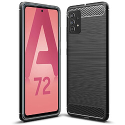 Xeptio Coque brossée noire Samsung Galaxy A72 4G / A72 5G Carbon Fiber Antichoc protection - Samsung Galaxy A72 4G / A72 5G