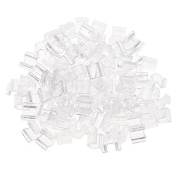 Avis 100pcs clair caoutchouc ponyholder perles réglage constatations carré 8x9x12mm