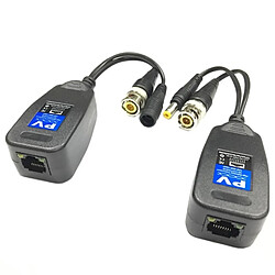 Wewoo Balun vidéo 2 PCS Anpwoo 205PV 2 en 1 puissance + HD-CVI / AHD / CVI Transmetteur passif torsadé