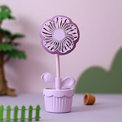 (Violet) Petit Ventilateur Portatif Chargement Usb Brise Puissante Refroidissant Portable Cinq Lames