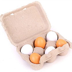 Wewoo 6 PCS Oeufs En Bois Jaune Simulé Cuisine Cuisson Jouets Ensemble Faire semblant Jouer Pour Les Enfants