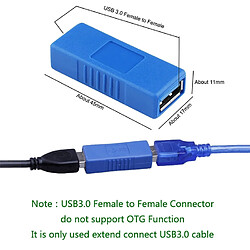 Acheter Wewoo Câble USB USB 3.0 Type A Femelle vers A Connecteur AF Adaptateur Convertisseur Extender pour Ordinateur Portable Noir