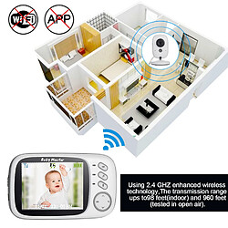 Acheter Universal Moniteur pour bébés sans fil 3,2 pouces LCD IR vision nocturne 2 voies conversation 8 rocker surveillance de la température vidéo nounou radio caméra pour bébés