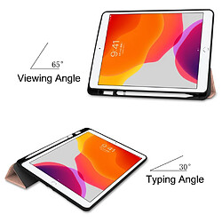 Avis Etui en PU avec support tri-pliure or rose pour votre Apple iPad 10.2 (2019)