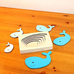 Universal Puzzles animaux pour enfants toys baleine puzzle enfant en bois toys montessori éducatif (bleu)