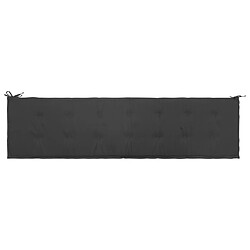 Decoshop26 Coussin de banc de jardin Anthracite 200 x 50 x 3 cm DEC021740