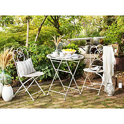 Beliani Table de jardin Métal Beige TRIESTE