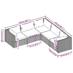 Acheter vidaXL Salon de jardin 5 pcs avec coussins Résine tressée Gris