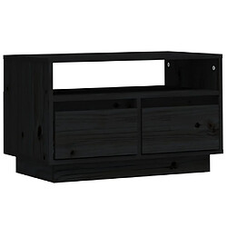 vidaXL Meuble TV Noir 60x35x37 cm Bois de pin massif