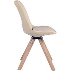 Avis Decoshop26 Chaise de salle à manger x1 chaise visiteur assise pivotant à 360° en velours crème piètement en bois carré clair 10_0003504