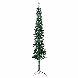 vidaXL Demi sapin de Noël artificiel mince avec support Vert 180 cm