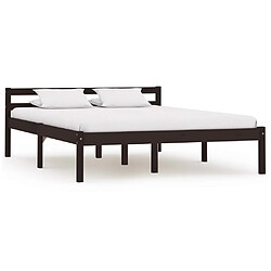 vidaXL Cadre de lit sans matelas marron foncé pin massif 120x200 cm