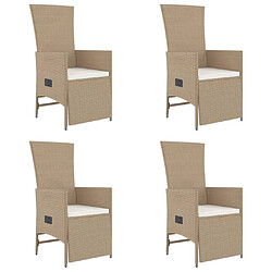 Acheter Ensemble salle à manger de jardin 5 pcs,Table et chaise à dîner d'extérieur Beige poly rotin -MN35005