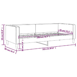 vidaXL Lit de repos sans matelas gris clair 80x200 cm tissu pas cher