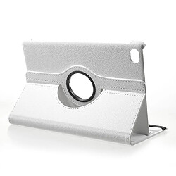 Etui en PU litchi support rotatif 360 degrés blanc pour votre Huawei MediaPad M5 lite 10