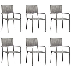 Avis Maison Chic Jeu à dîner de jardin 7 pcs,Mobilier de salle à manger d'extérieur,Meuble à dîner Résine tressée Anthracite et gris -GKD665344