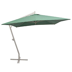 vidaXL Parasol suspendu avec poteau en aluminium 300x300 cm vert