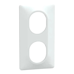 plaque de finition - 2 postes - verticale - 71 mm - blanc - schneider electric s320724