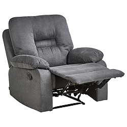 Acheter Beliani Fauteuil BERGEN II Tissu Gris foncé