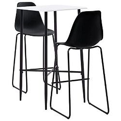 vidaXL Ensemble de bar 3 pcs Plastique Noir