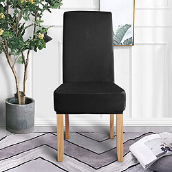 Acheter Housse De Chaise De Salle à Manger Extensible Longue Chaise Arrière Couvre Protecteur Noir