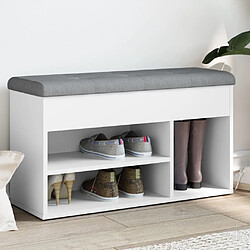 Maison Chic Banc à chaussures | Meuble de rangement à chaussures Meuble d'Entrée blanc 82x32x45,5 cm bois d'ingénierie -MN42224