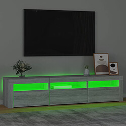 Avis vidaXL Meuble TV avec lumières LED Sonoma gris 180x35x40 cm